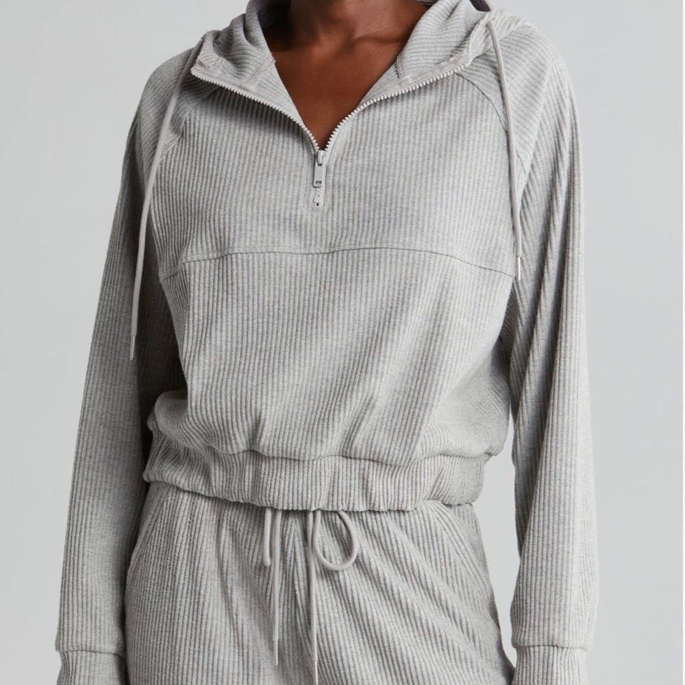 Zella cozy rib half zip hoodie
